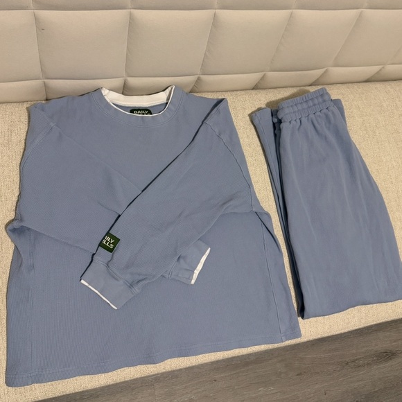 Daily Drills Tops - Daily Drills SET! Layered Thermal Crew + Pants in mist